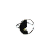 Anillo plata olivina engarzada